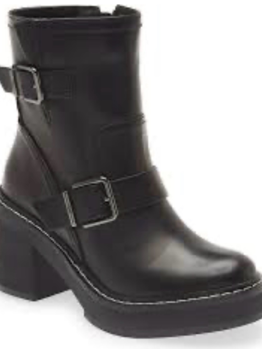 Dkny Women’s Daray Moto Bootie Buckle Block Heel Size 7